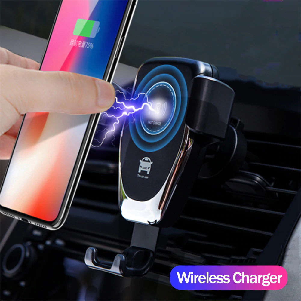 WIRELESS QI IPHONE & SAMSUNG CAR PHONE STAND & CHARGER